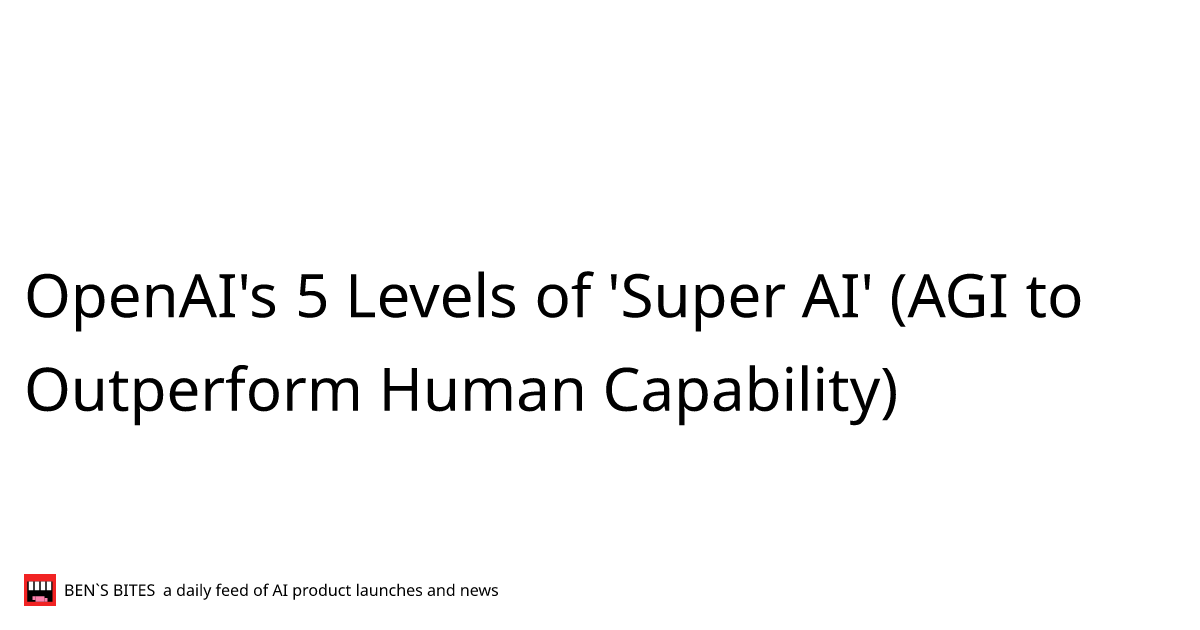 OpenAI's 5 Levels of 'Super AI' (AGI to Outperform Human Capability